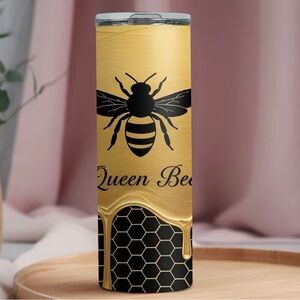 GOLD & BLACK QUEEN BEE 20oz TUMBER by Gecko ~NWT